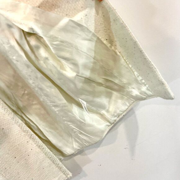 Cream White Sequinses Pearl Beaded Dress Coat - Picture 10 of 15